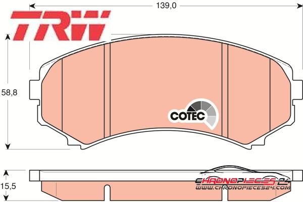 Achat de TRW GDB3246 Kit de plaquettes de frein, frein à disque pas chères