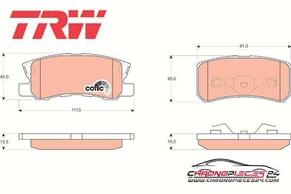 Achat de TRW GDB3247 Kit de plaquettes de frein, frein à disque pas chères