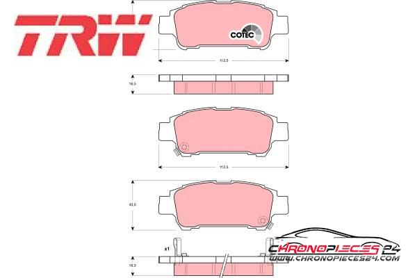 Achat de TRW GDB3249 Kit de plaquettes de frein, frein à disque pas chères