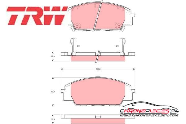 Achat de TRW GDB3250 Kit de plaquettes de frein, frein à disque pas chères