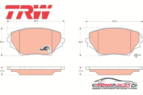 Achat de TRW GDB3251 Kit de plaquettes de frein, frein à disque pas chères