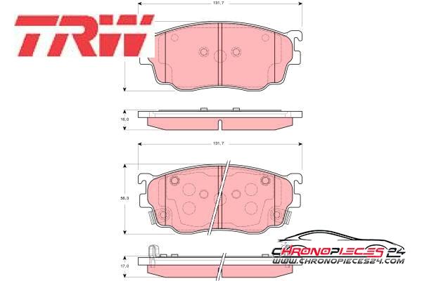 Achat de TRW GDB3253 Kit de plaquettes de frein, frein à disque pas chères