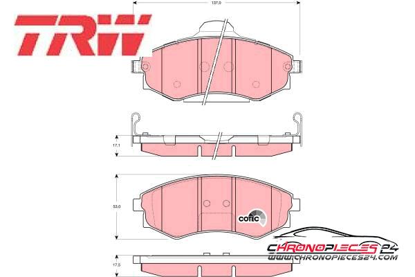 Achat de TRW GDB3256 Kit de plaquettes de frein, frein à disque pas chères