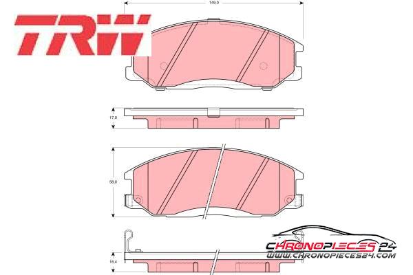 Achat de TRW GDB3257 Kit de plaquettes de frein, frein à disque pas chères