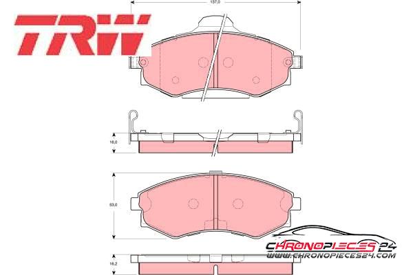 Achat de TRW GDB3259 Kit de plaquettes de frein, frein à disque pas chères