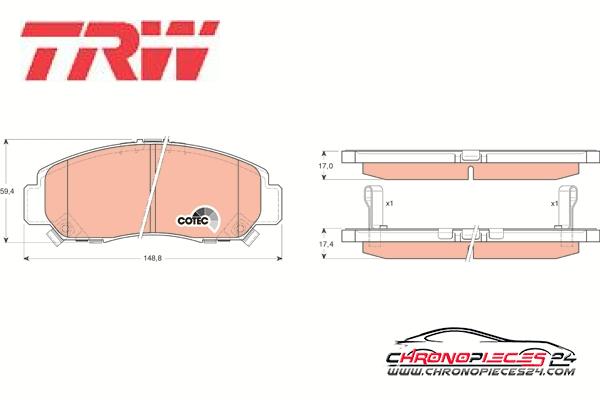 Achat de TRW GDB3268 Kit de plaquettes de frein, frein à disque pas chères