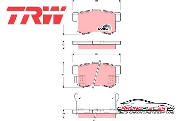 Achat de TRW GDB3269 Kit de plaquettes de frein, frein à disque pas chères