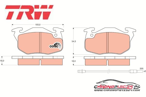 Achat de TRW GDB327 Kit de plaquettes de frein, frein à disque pas chères