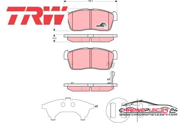 Achat de TRW GDB3276 Kit de plaquettes de frein, frein à disque pas chères