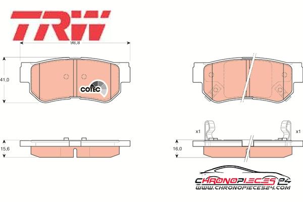 Achat de TRW GDB3284 Kit de plaquettes de frein, frein à disque pas chères