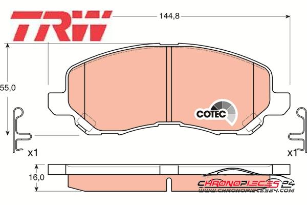 Achat de TRW GDB3287 Kit de plaquettes de frein, frein à disque pas chères