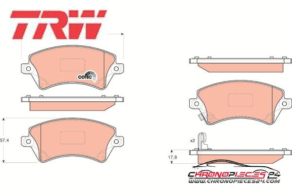 Achat de TRW GDB3288 Kit de plaquettes de frein, frein à disque pas chères