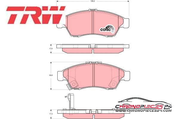 Achat de TRW GDB3290 Kit de plaquettes de frein, frein à disque pas chères