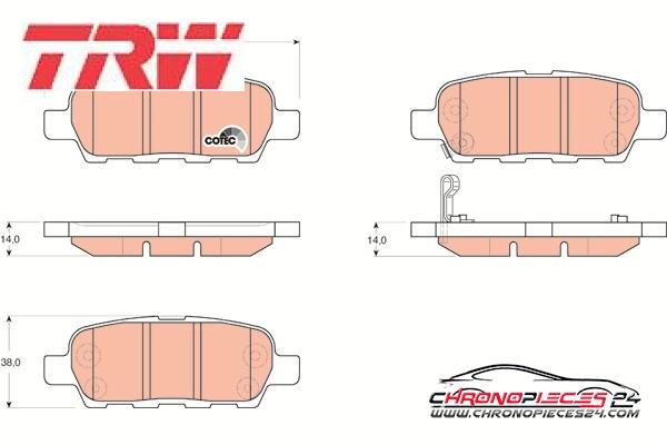 Achat de TRW GDB3294 Kit de plaquettes de frein, frein à disque pas chères