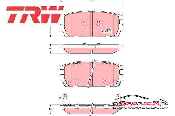 Achat de TRW GDB3296 Kit de plaquettes de frein, frein à disque pas chères