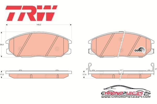 Achat de TRW GDB3297 Kit de plaquettes de frein, frein à disque pas chères