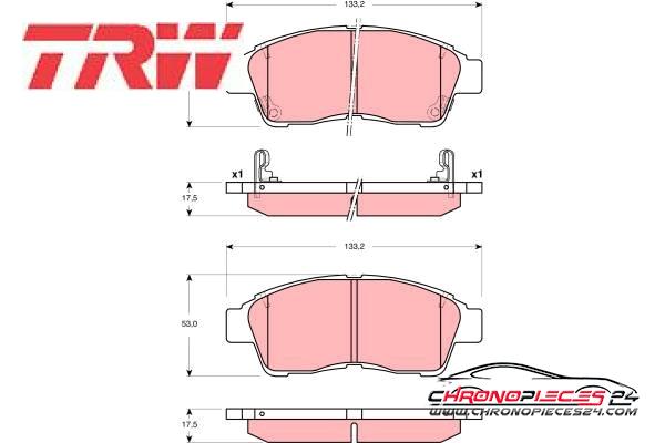 Achat de TRW GDB3300 Kit de plaquettes de frein, frein à disque pas chères