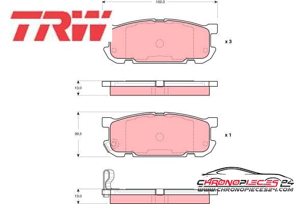 Achat de TRW GDB3303 Kit de plaquettes de frein, frein à disque pas chères