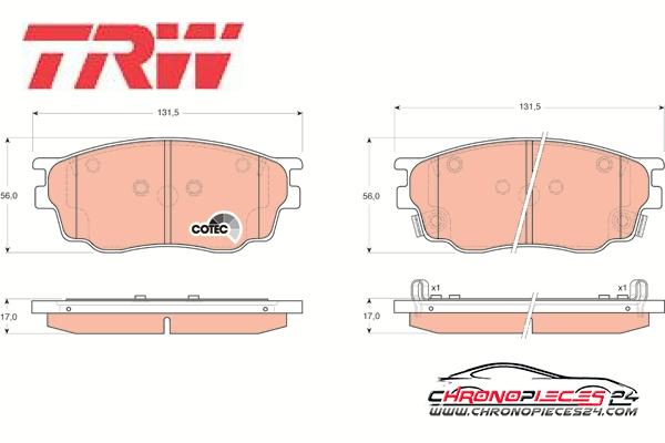 Achat de TRW GDB3309 Kit de plaquettes de frein, frein à disque pas chères