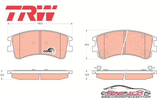 Achat de TRW GDB3310 Kit de plaquettes de frein, frein à disque pas chères