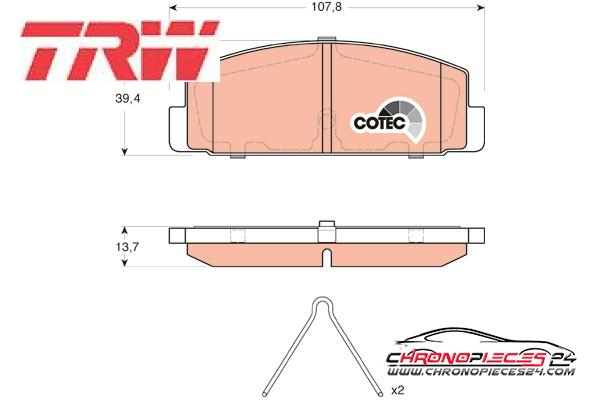 Achat de TRW GDB3311 Kit de plaquettes de frein, frein à disque pas chères