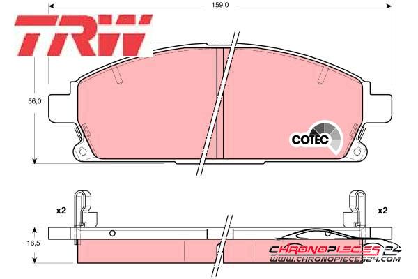 Achat de TRW GDB3312 Kit de plaquettes de frein, frein à disque pas chères