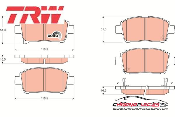 Achat de TRW GDB3317 Kit de plaquettes de frein, frein à disque pas chères