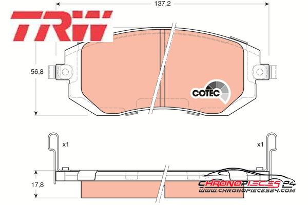 Achat de TRW GDB3328 Kit de plaquettes de frein, frein à disque pas chères