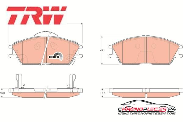 Achat de TRW GDB3331 Kit de plaquettes de frein, frein à disque pas chères