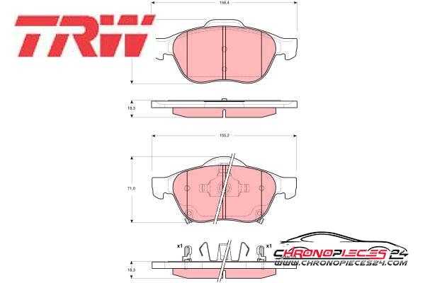 Achat de TRW GDB3335 Kit de plaquettes de frein, frein à disque pas chères