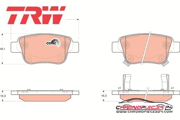 Achat de TRW GDB3337 Kit de plaquettes de frein, frein à disque pas chères