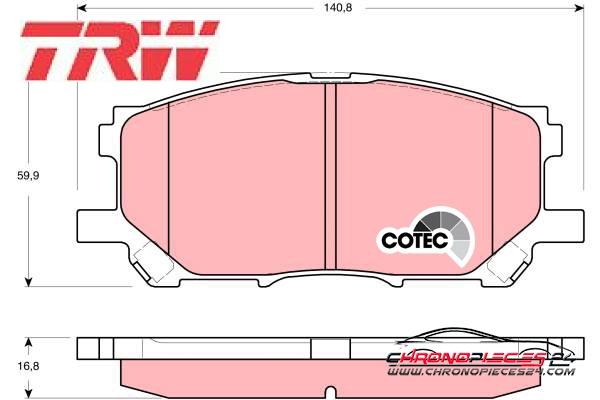 Achat de TRW GDB3338 Kit de plaquettes de frein, frein à disque pas chères