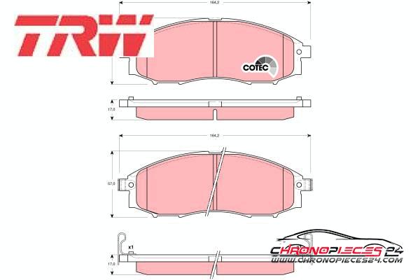 Achat de TRW GDB3340 Kit de plaquettes de frein, frein à disque pas chères