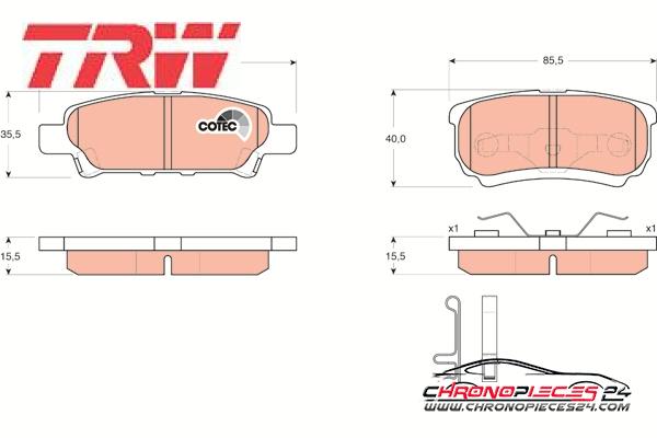 Achat de TRW GDB3341 Kit de plaquettes de frein, frein à disque pas chères