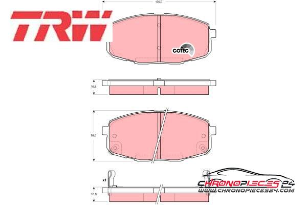 Achat de TRW GDB3342 Kit de plaquettes de frein, frein à disque pas chères