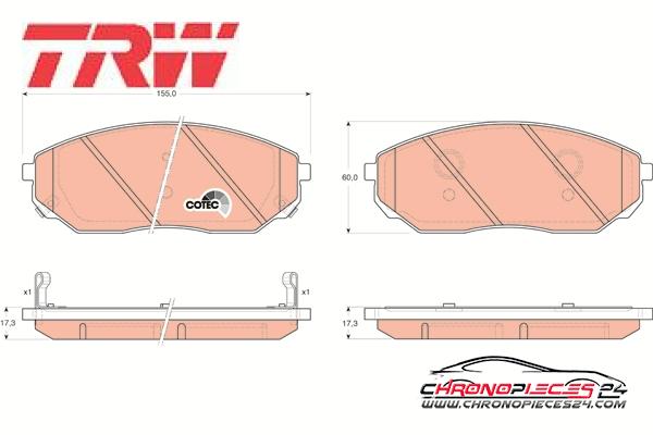 Achat de TRW GDB3343 Kit de plaquettes de frein, frein à disque pas chères