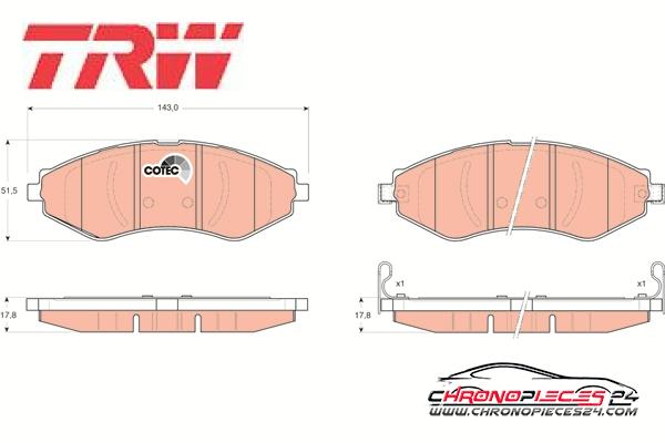 Achat de TRW GDB3347 Kit de plaquettes de frein, frein à disque pas chères