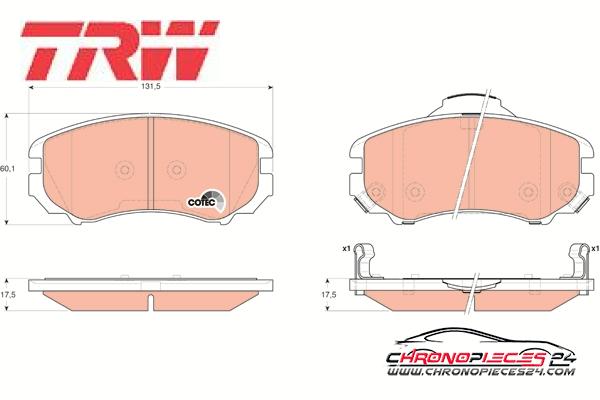 Achat de TRW GDB3352 Kit de plaquettes de frein, frein à disque pas chères