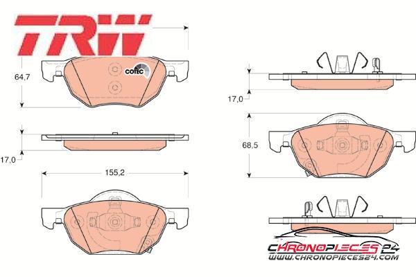 Achat de TRW GDB3355 Kit de plaquettes de frein, frein à disque pas chères