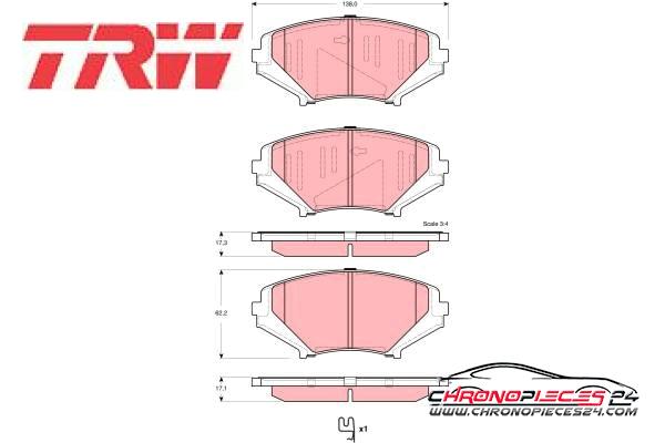 Achat de TRW GDB3356 Kit de plaquettes de frein, frein à disque pas chères