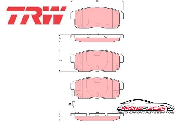 Achat de TRW GDB3357 Kit de plaquettes de frein, frein à disque pas chères