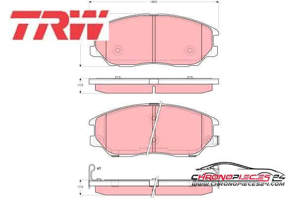 Achat de TRW GDB3360 Kit de plaquettes de frein, frein à disque pas chères