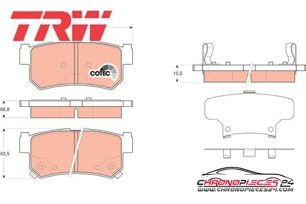 Achat de TRW GDB3366 Kit de plaquettes de frein, frein à disque pas chères