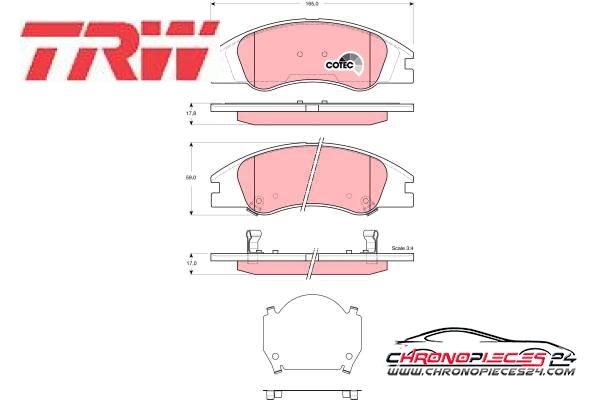 Achat de TRW GDB3367 Kit de plaquettes de frein, frein à disque pas chères