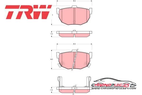 Achat de TRW GDB3368 Kit de plaquettes de frein, frein à disque pas chères