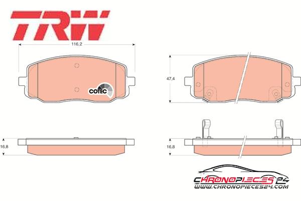 Achat de TRW GDB3369 Kit de plaquettes de frein, frein à disque pas chères