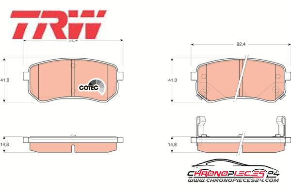 Achat de TRW GDB3370 Kit de plaquettes de frein, frein à disque pas chères