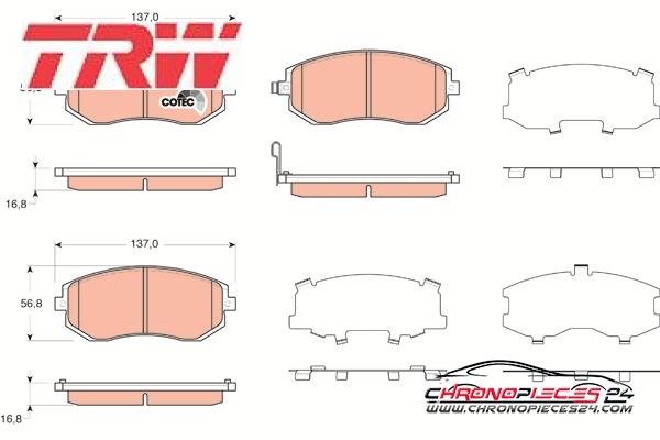 Achat de TRW GDB3371 Kit de plaquettes de frein, frein à disque pas chères