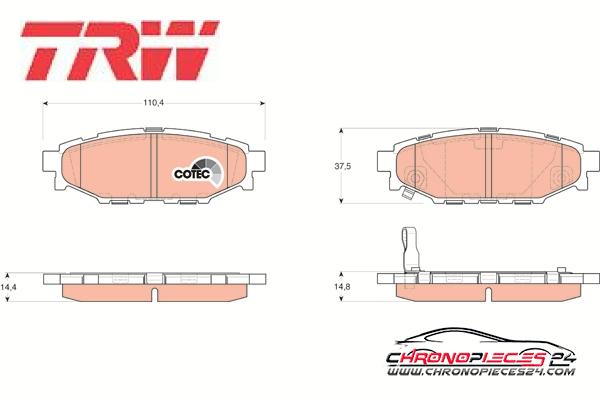 Achat de TRW GDB3373 Kit de plaquettes de frein, frein à disque pas chères