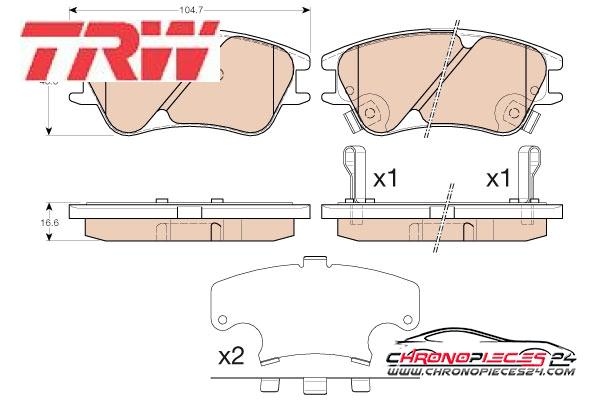 Achat de TRW GDB3377 Kit de plaquettes de frein, frein à disque pas chères